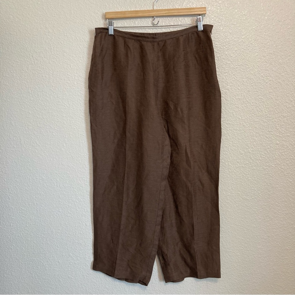 Eileen Fisher Brown Straight-Leg Pants
